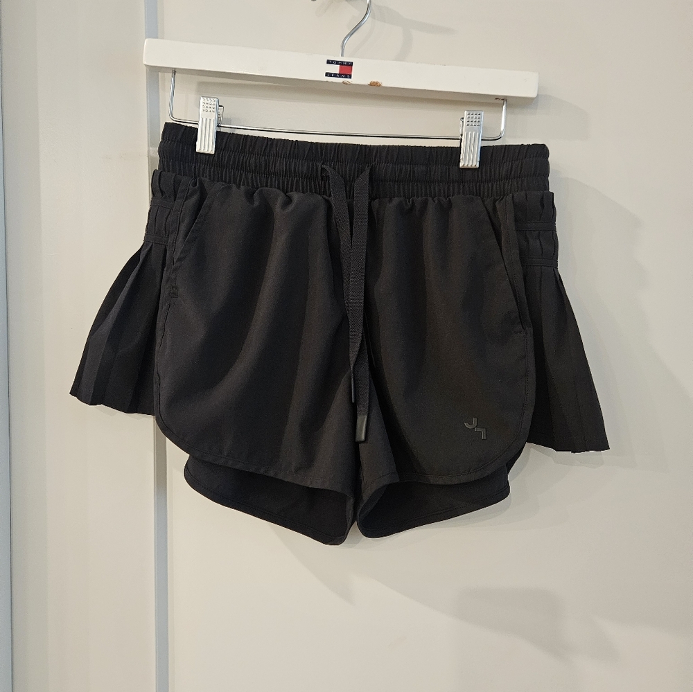 JoyLab Black Athletic Ruffle Hem Shorts Lightweight Elastic Waistlab